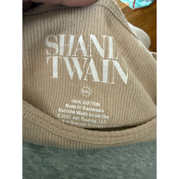 Shania Twain tan “Man I Feel Like a Woman” graphic ribbed tank top - Picture 2 of 3